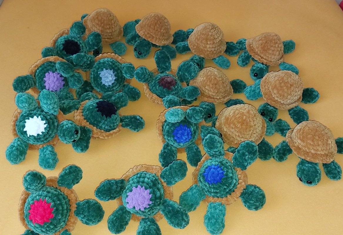 Häkelanleitung für ein Schildkrötenmemory