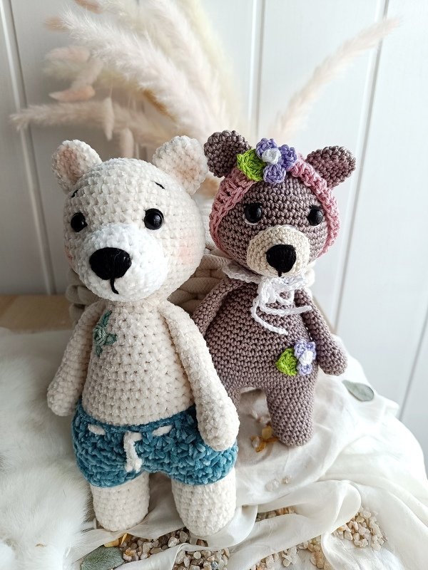 Häkelanleitung Eisbär „Eddy“ &amp; Braunbär „Betty“