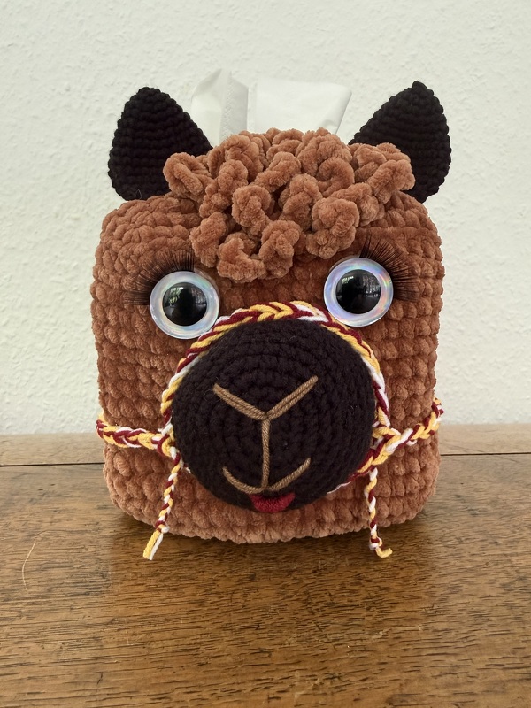 Alpaka, Taschentuchbox mit Tasche, Häkelanleitung, Amigurumis, DIY