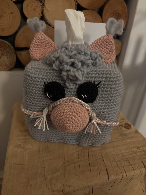 Alpaka, Taschentuchbox mit Tasche, Häkelanleitung, Amigurumis, DIY