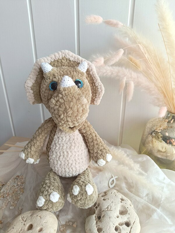 Häkelanleitung "Triceratops Eddie", PDF, Digitaler Download