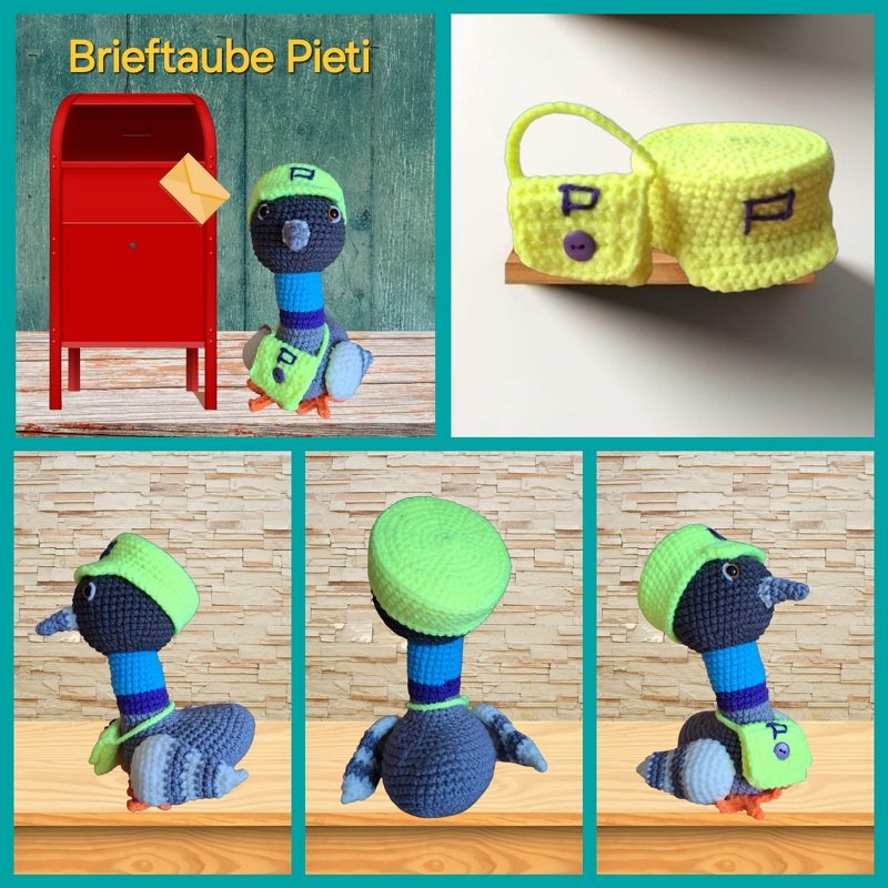 Brieftaube Pieti Häkelanleitung