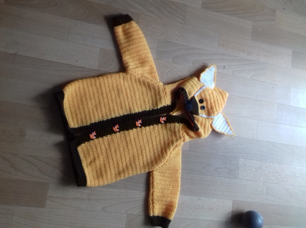 Häkelanleitung Fuchsjacke Gr. 92-146