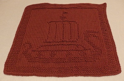Strickmotiv Wikingerschiff „Sim Skallagrim“ Deckchen Spültuch Serviette