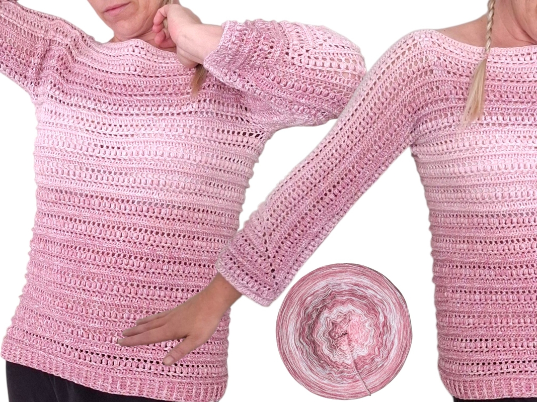 1-Bobbel-Boho-Häkelpulli „Bohemien Chic“