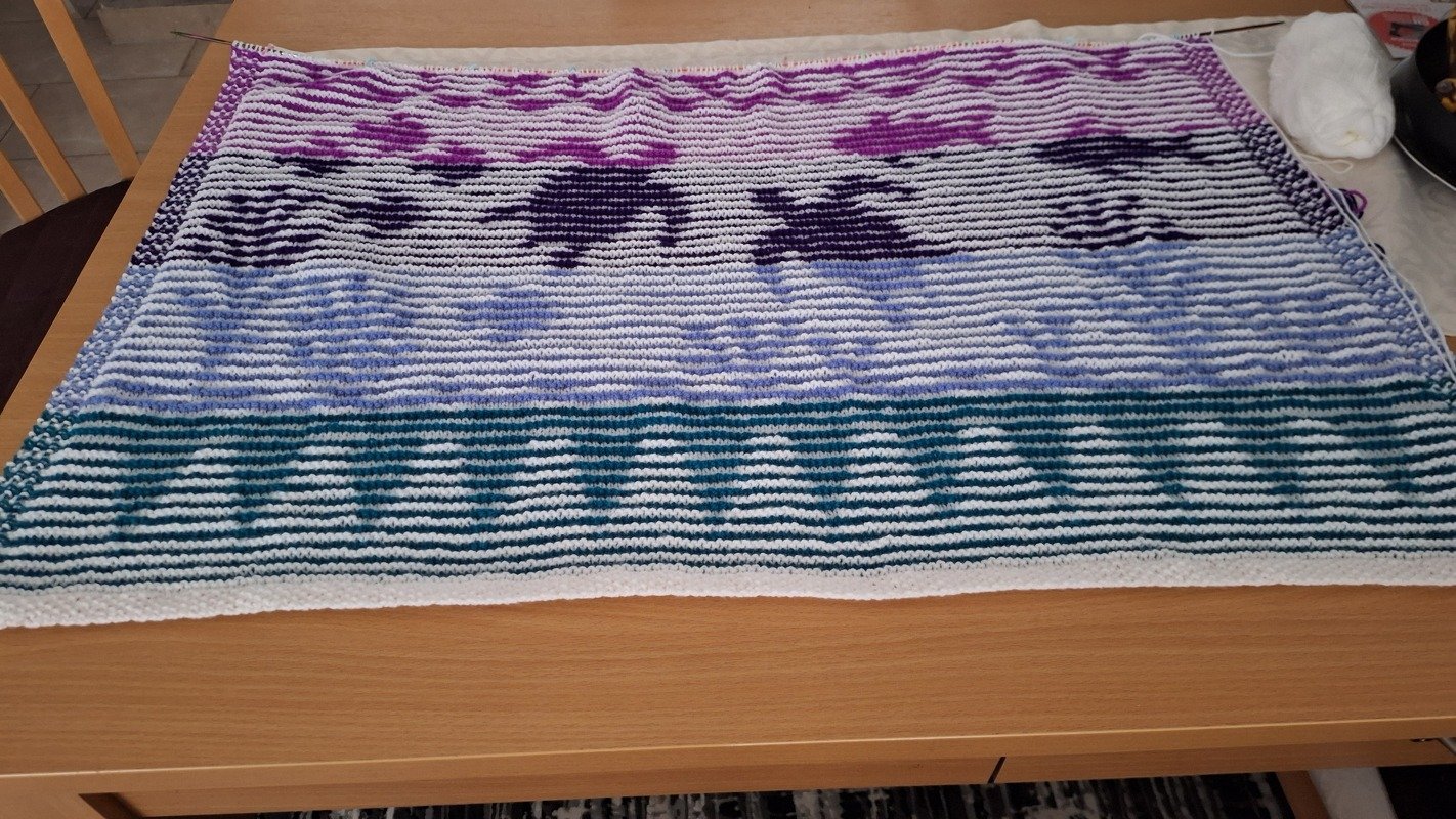 KAL Illusionsstricken Patchworkdecke