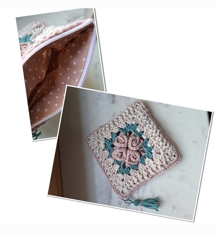 Romantisches Granny BELLAROSÈ mit 4 Röschen Grannysquare