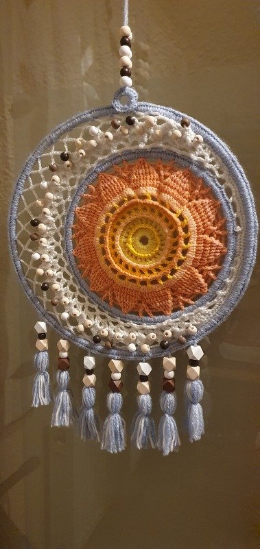 Mandala / Traumfänger &quot;SonneMondSterne&quot; Häkelanleitung