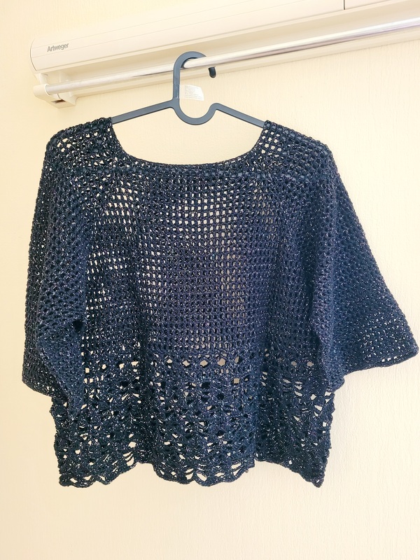 Oberteil "Lagune", Raglan von oben, alle Gr. + Längen