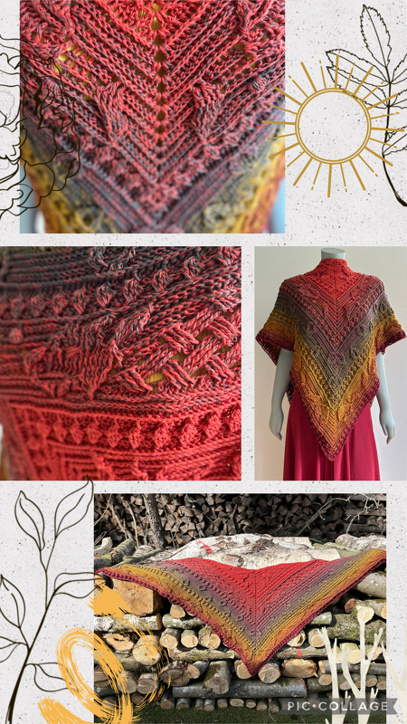 Häkelanleitung "Dreieckstuch Ignis" - Exklusives Design