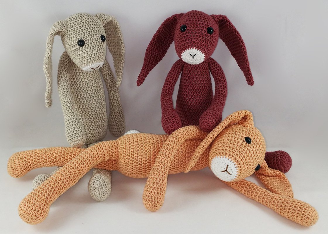 Häkelanleitung großer Xl Schlenker Hase Emil 50 cm - Schlenkertier