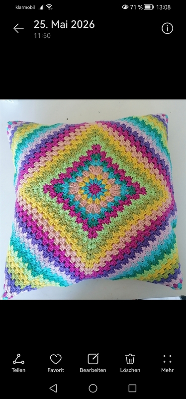 Granny Square Kissen "Boho Dreams", Hippie Style Häkelkissen Häkelanleitung