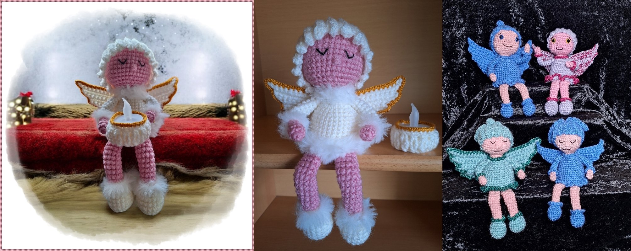 Häkelanleitung Kantenhocker "Engel mit Teelicht"