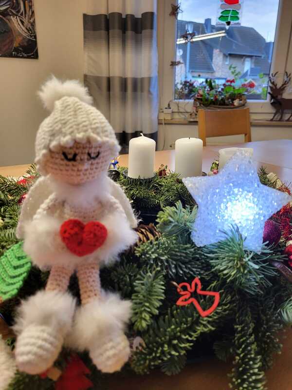 Häkelanleitung Kantenhocker &quot;Engel mit Teelicht&quot;