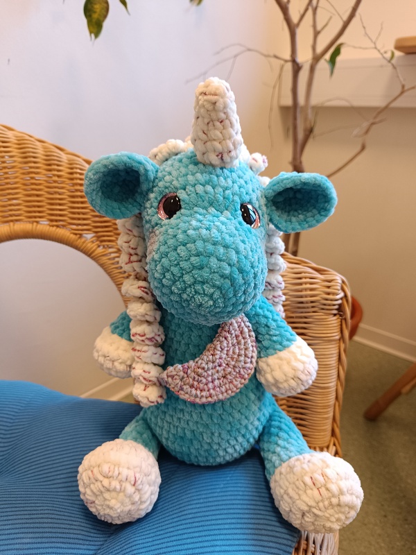 Häkelanleitung Einhorn kuscheliges XL-Amigurumi