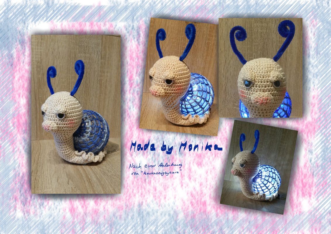 Lampe Schnecke, Häkelanleitung für Anfänger geeignet