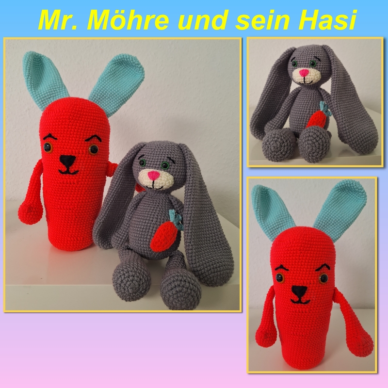 Mr. Möhre und sein Hasi - Häkelanleitung