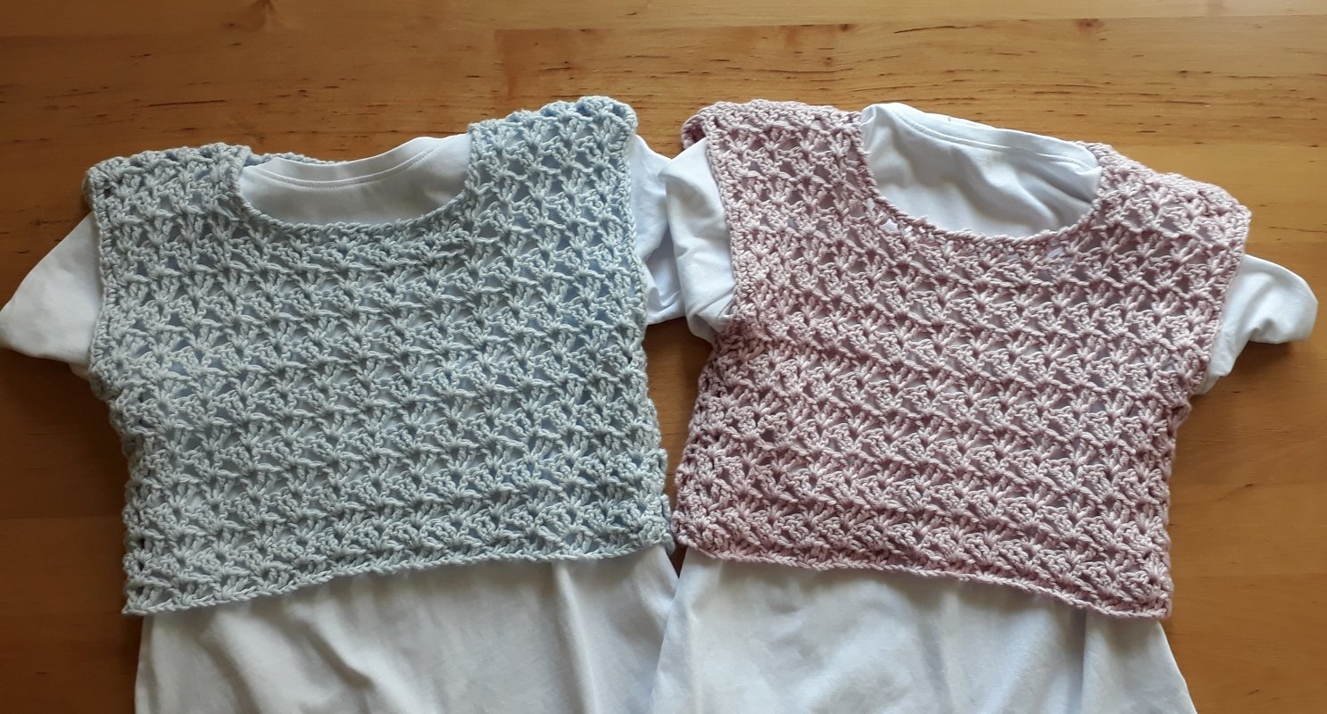 Crop Top zum Häkeln von KinderGr. 104 - 170 und Damen Gr. 32 - 54