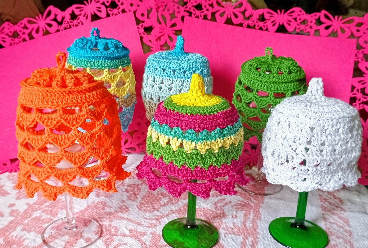 Crochet Pattern Lampshade for Wine Glass, Table + Party Decor Lantern