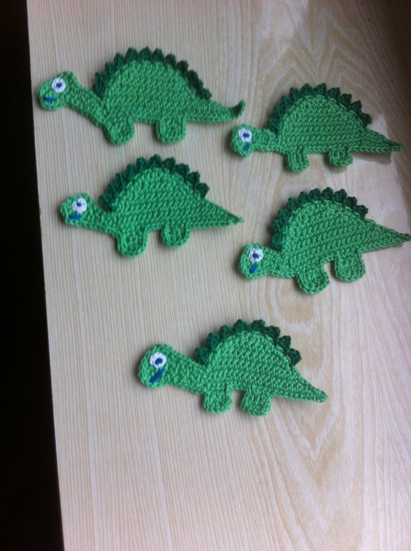 Pattern Chrochet Appliques Dinosaur