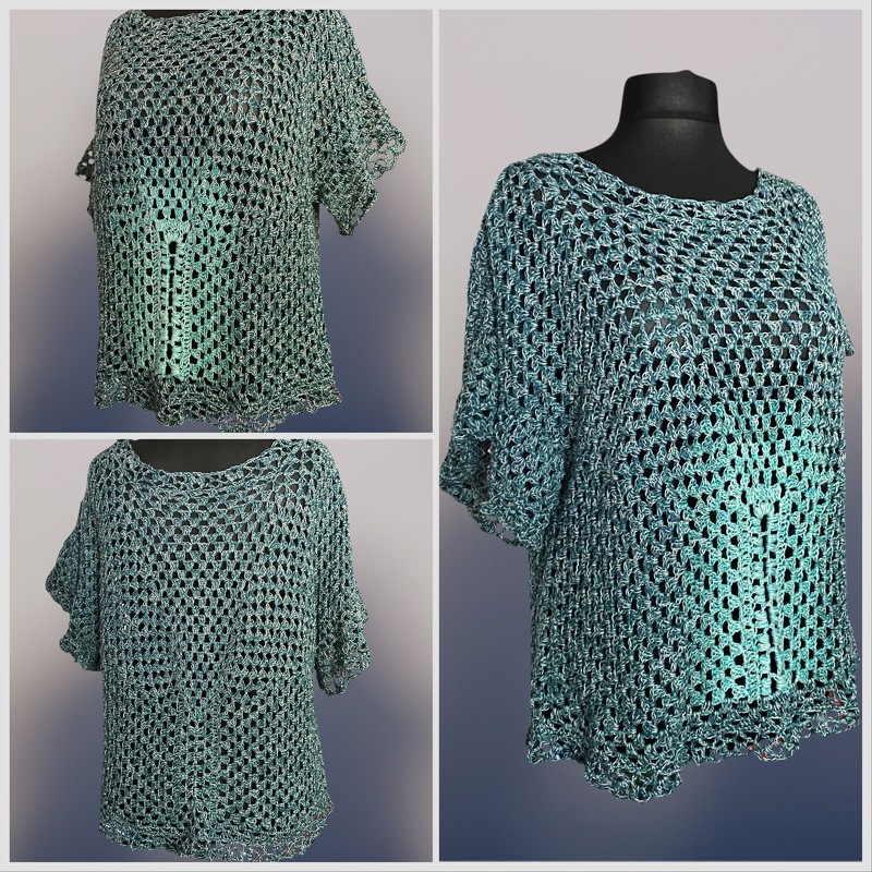 Das besondere Häkelshirt "Dorita", Wendeshirt, Gr. S-XXXL