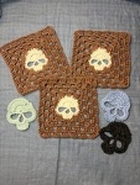 Totenkopf Granny Teelicht  - Häkelanleitung
