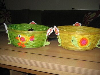 Habe die Aplikationen als Deko für die Osterkörpchen verwendet. :)