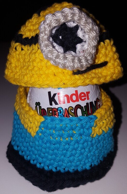 Häkelanleitung - Minion Eierwärmer , Eierbecher