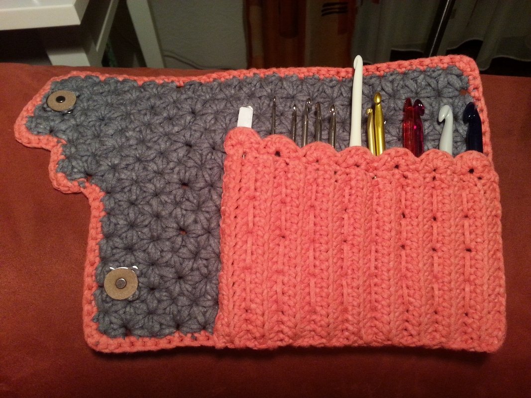  Häkelanleitung Nadeltasche Nadeletui /Clutch Marlene im Jasminmuster 