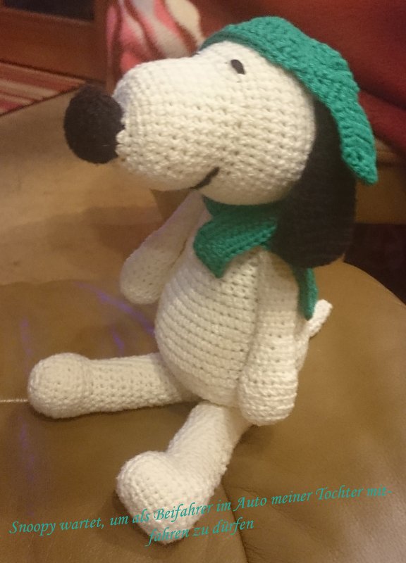 Häkelanleitung großer Hund Snoopy Hündchen Peanuts 30 cm
