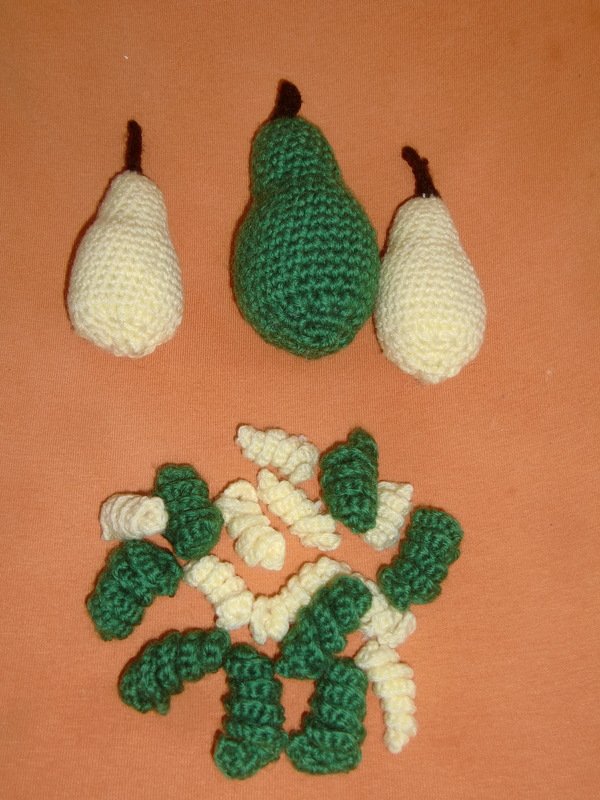 gehäkelte Rezepte: Spiralnudeln Tricolore