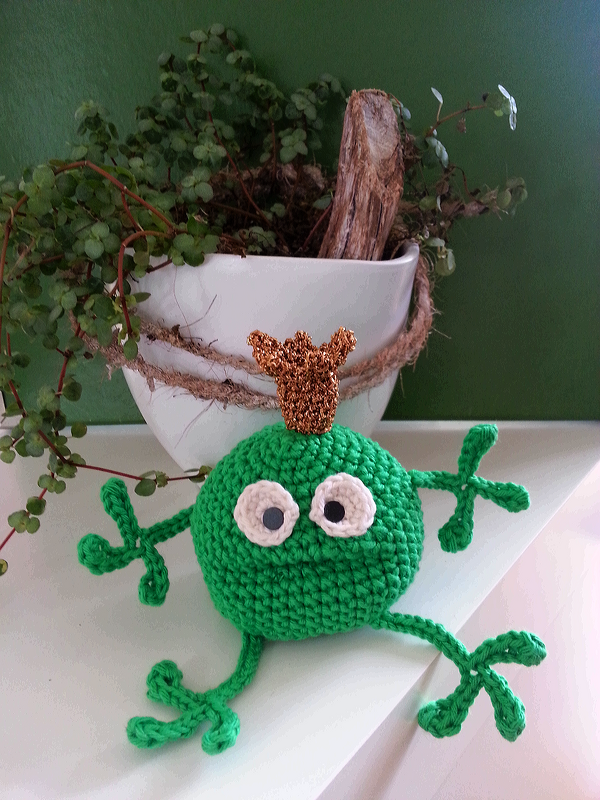 Eierwärmer Froschkönig, Häkelanleitung - PDF Datei