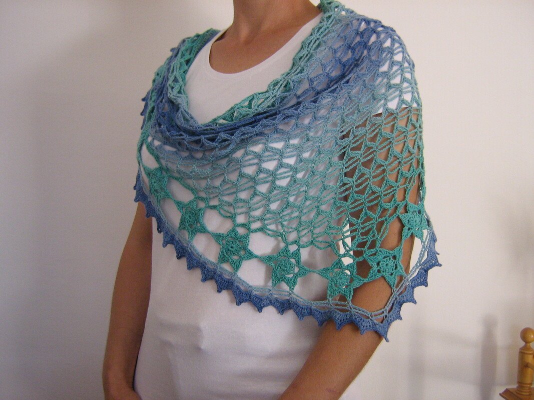 Häkelanleitung Dreieckstuch "Sonnenuntergang"