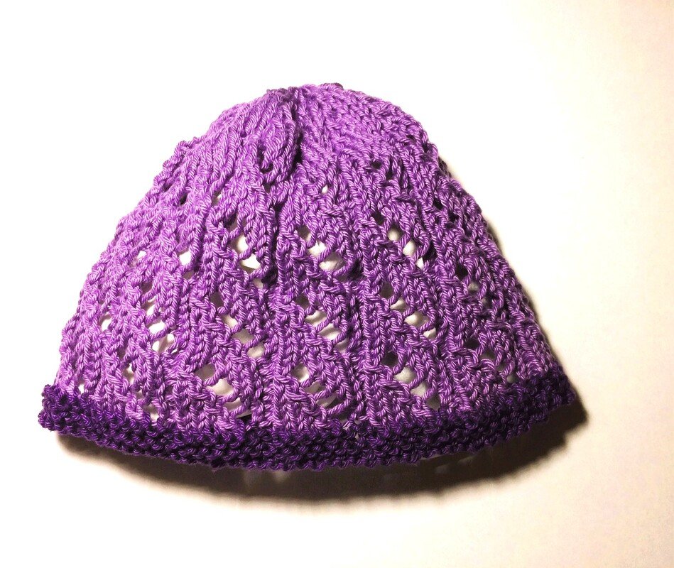 Strickanleitung Baby-Mütze, Babymütze Ajourmuster, ca. 4 - 10 Monate