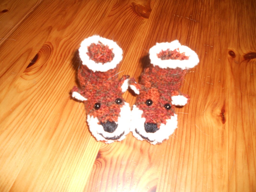 Baby-/Kleinkinderschuhe - Strickanleitung - Füchse