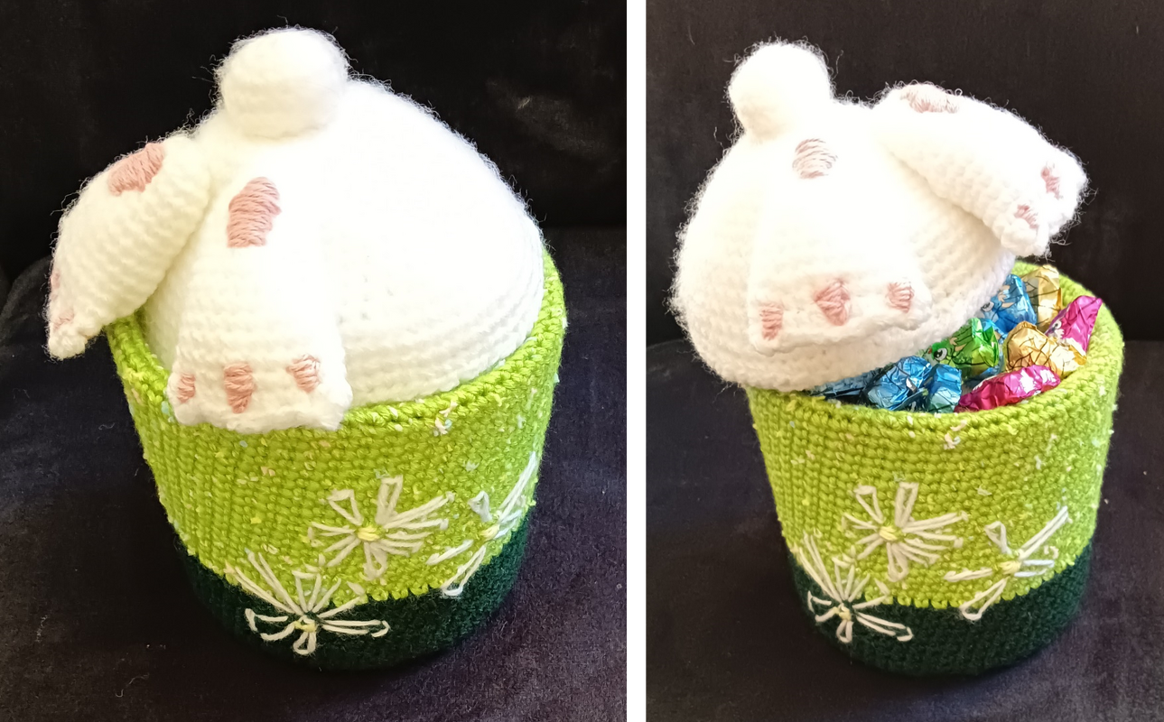 Süße Körbchen ‚Kaninchen‘ - Häkelanleitung