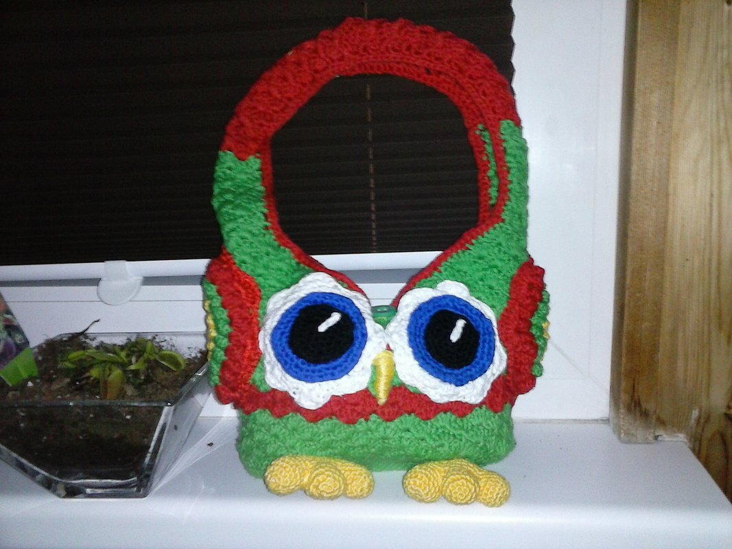 Children&#039;s bags &quot;Owl&quot;, en/de,  25 cm width x 30 cm height