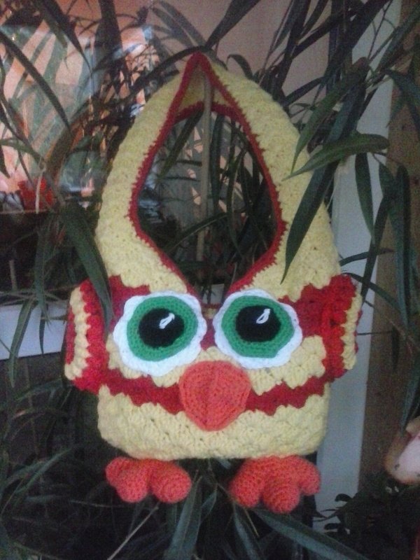 Children&#039;s bags &quot;Owl&quot;, en/de,  25 cm width x 30 cm height