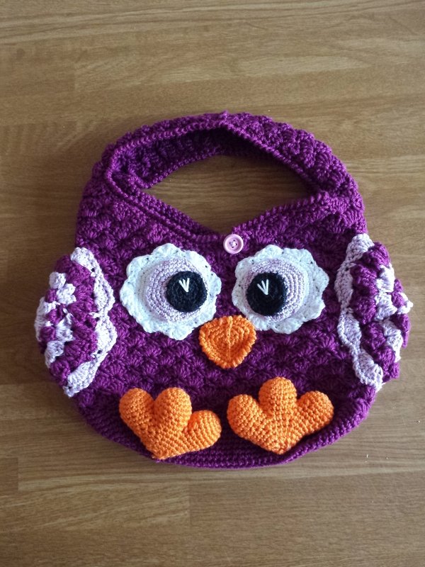 Children&#039;s bags &quot;Owl&quot;, en/de,  25 cm width x 30 cm height