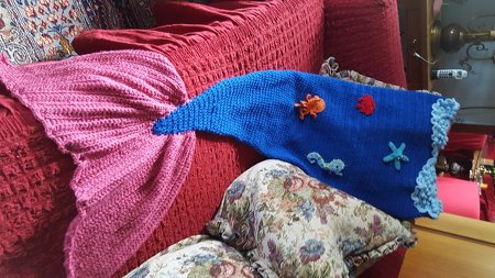 Set Meerjungfrauendecke + Meerjungfrauenpuppe Ariella Häkelanleitung