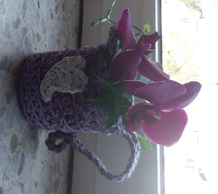 Häkelanleitung schnelle Blumenvase "Gründerzeit" + Anleitung Herz gratis Muttertag