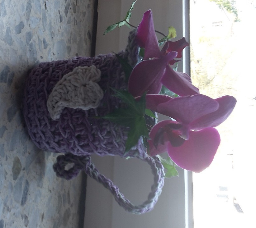 Häkelanleitung schnelle Blumenvase "Gründerzeit" + Anleitung Herz gratis Muttertag