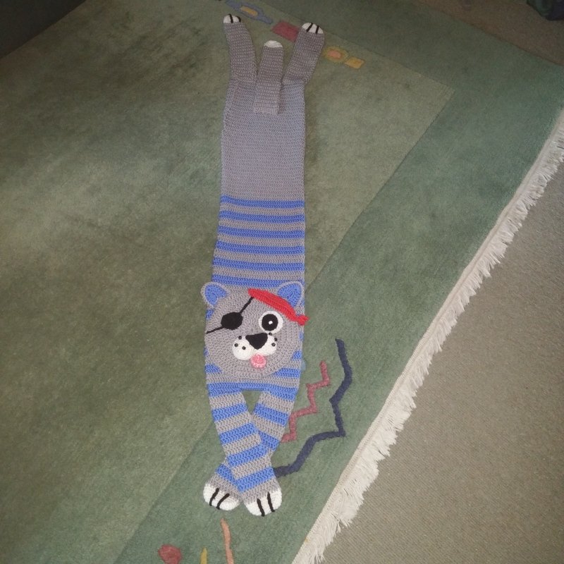 warme Kinderschal "Piratenkater" (2 Var., Gr. 20 cm x 130 cm)