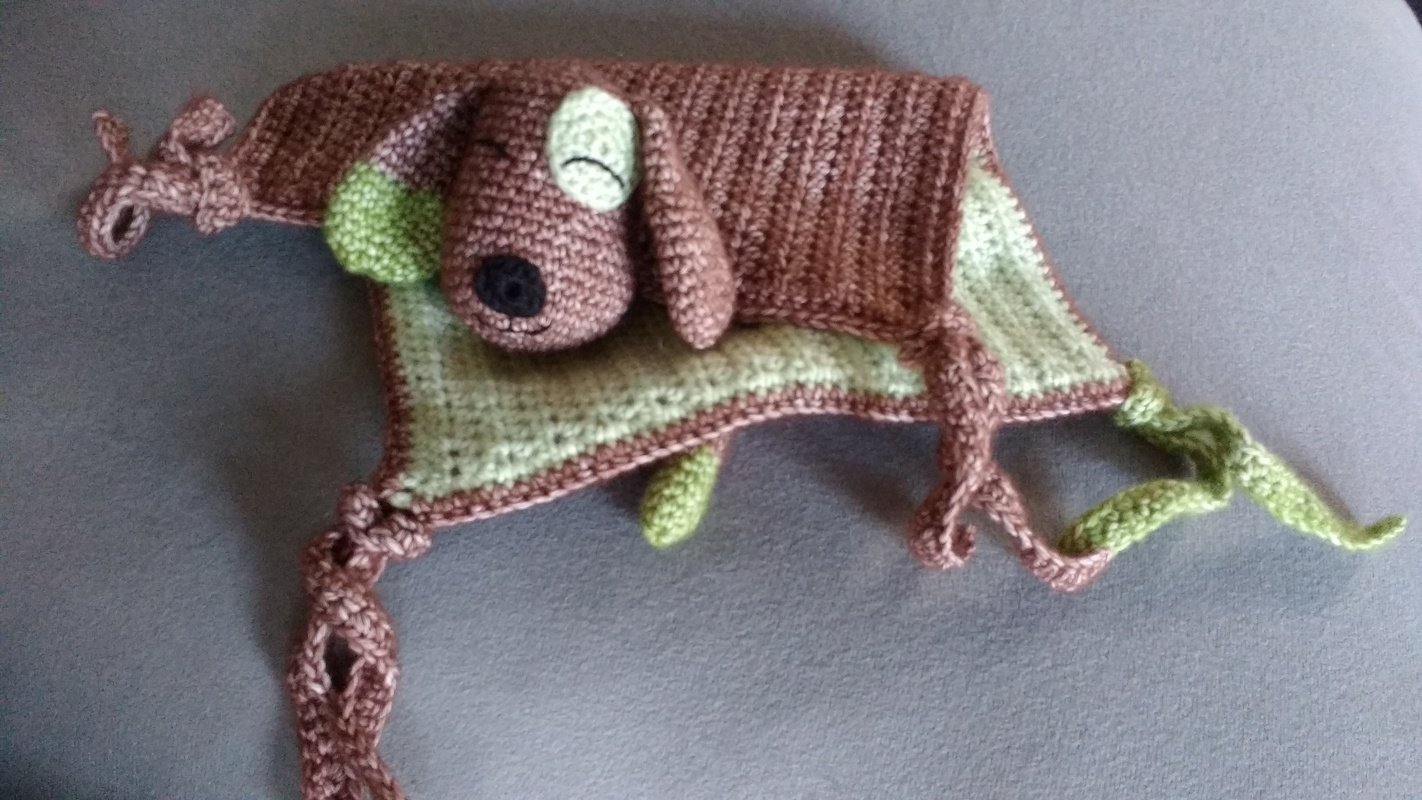 Häkelanleitung Schnuffeltuch Hund