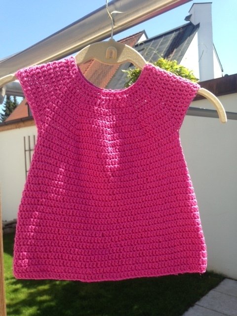 Ballonkleid häkeln Kleidchen mit Schleife Kleid