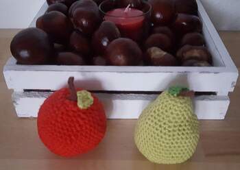 Die Anleitungen für den Apfel und die Biene sind sehr gut beschrieben 