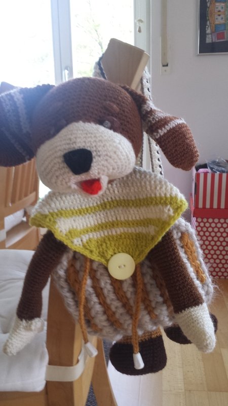 Häkelanleitung Rucksack Rex, der Hund.