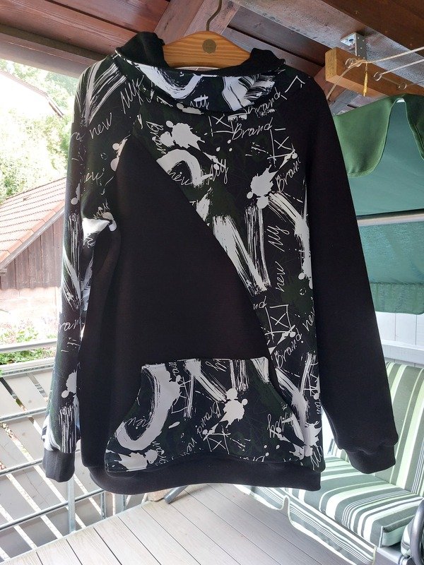 Egon Kragen Pullover, Hoodie Sweater Sweatshirt Nähanleitung mit Schnittmuster Hoody Männer Unisex Gr. XS-XXXL