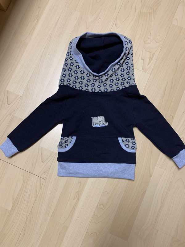 Xini Mini *** E-Book PDF-Datei Kinder Hoodie mit Kragen Kapuze Nähanleitung mit Schnitt 8 Doppelgrößen 68/74 bis 152/158 viele Varianten