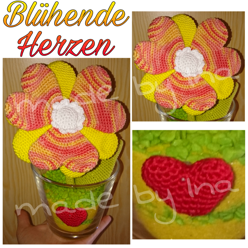 Blühende Herzen - Häkelanleitung von Diana´s kleiner Häkelshop